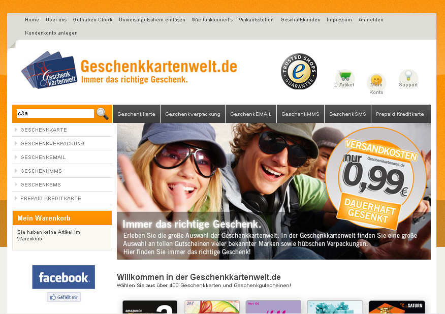 Geschenkkartenwelt Screenshot