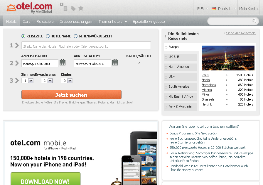 Otel.com Screenshot