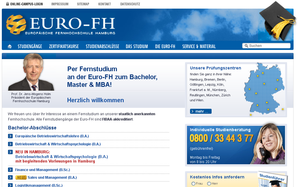Euro Fernhochschule Hamburg Screenshot