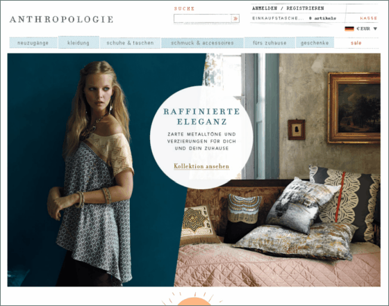 Anthropologie Screenshot