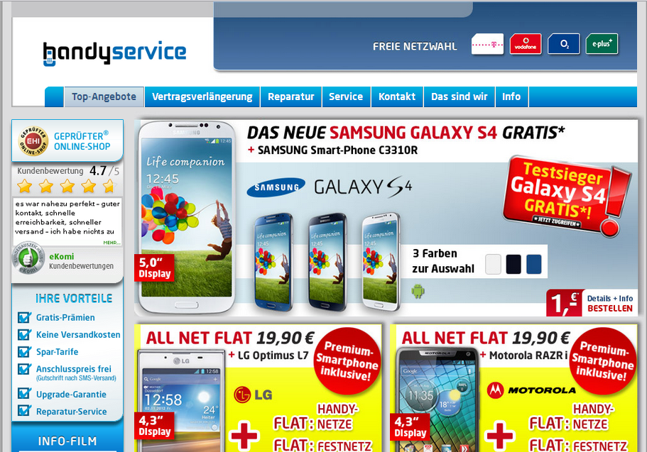 handyservice.de Screenshot