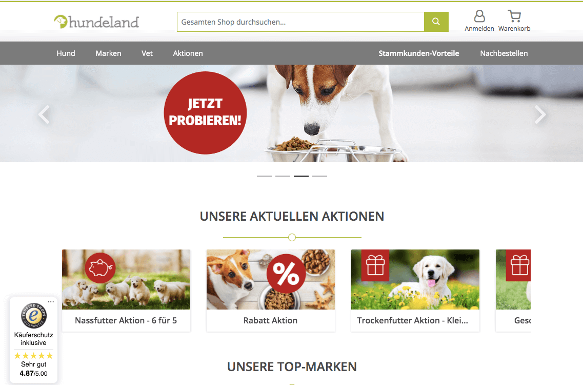 hundeland.de Screenshot