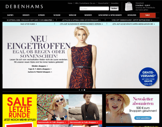 Debenhams Screenshot