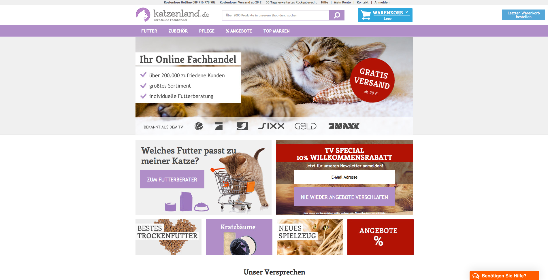 Katzenland.de Screenshot