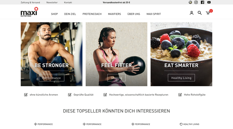 Maxinutrition Screenshot