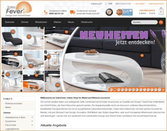 SalesFever.de Screenshot