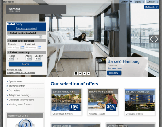 Barcelo Hotels Screenshot
