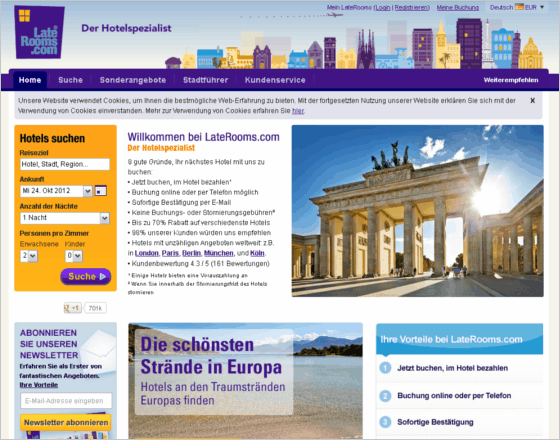 LateRooms.com Screenshot