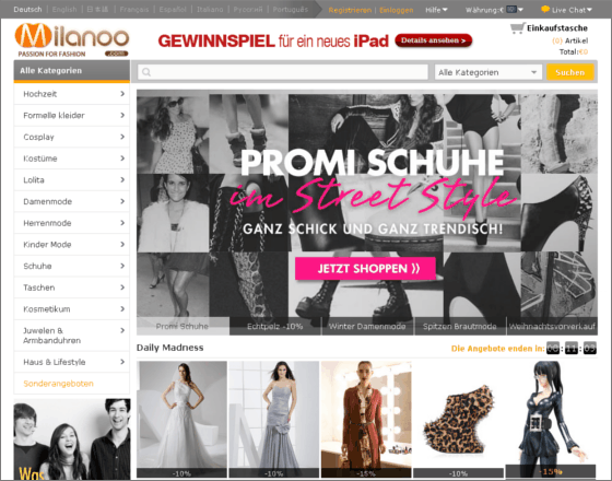 Milanoo Screenshot