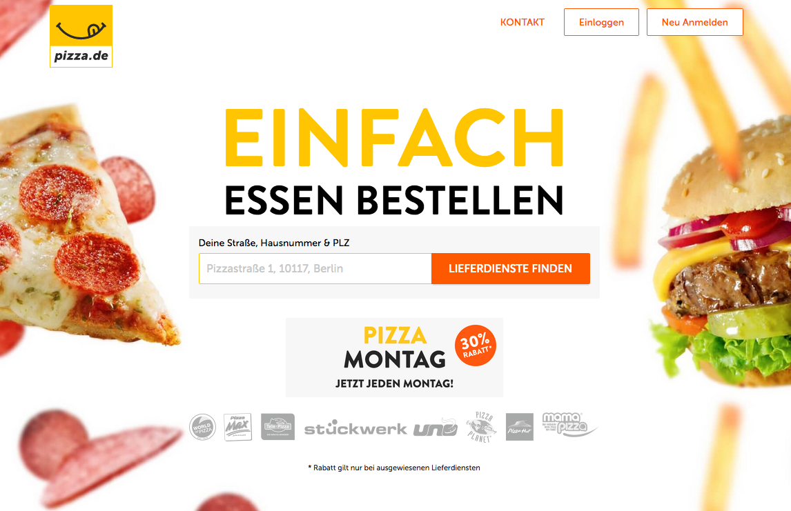 pizza.de Screenshot