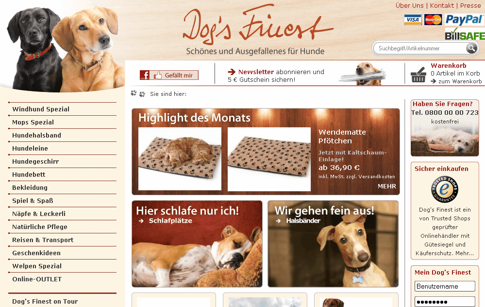 dogsfinest.de Screenshot
