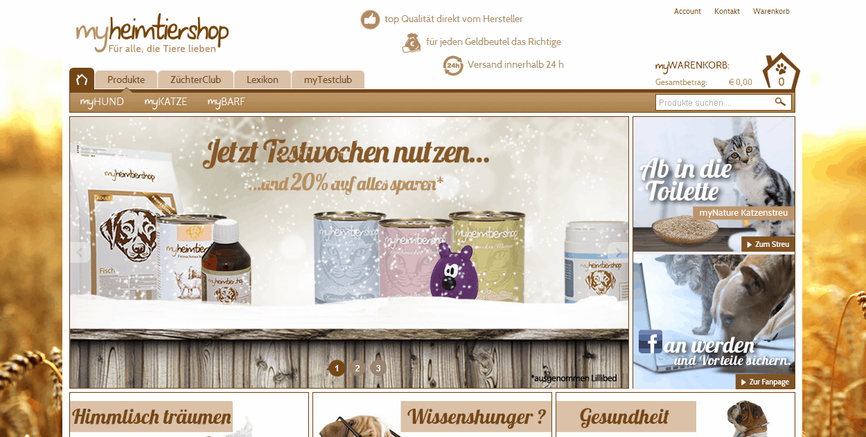 myheimtiershop.de Screenshot