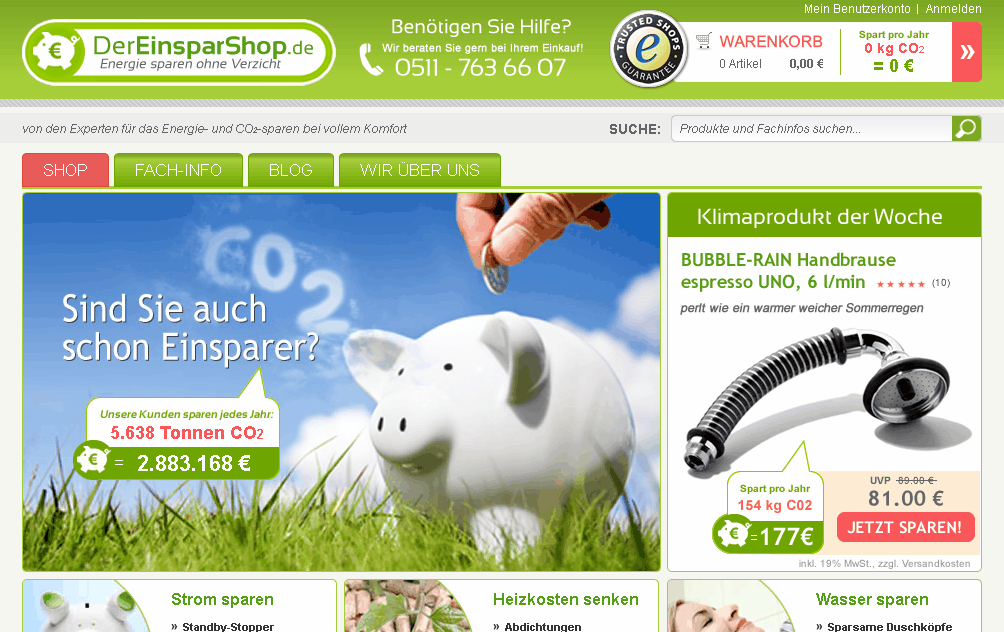 DerEinsparShop.de Screenshot