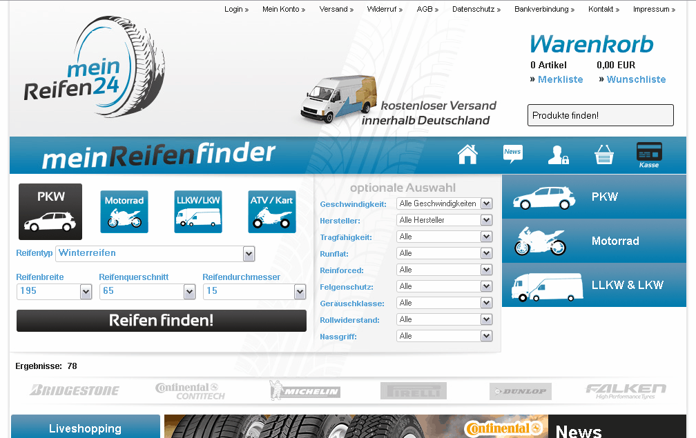 meinReifen24 Screenshot
