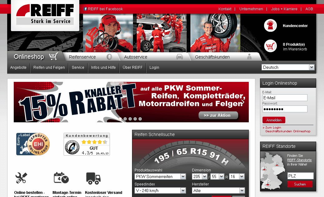 Reiff-Reifen Screenshot
