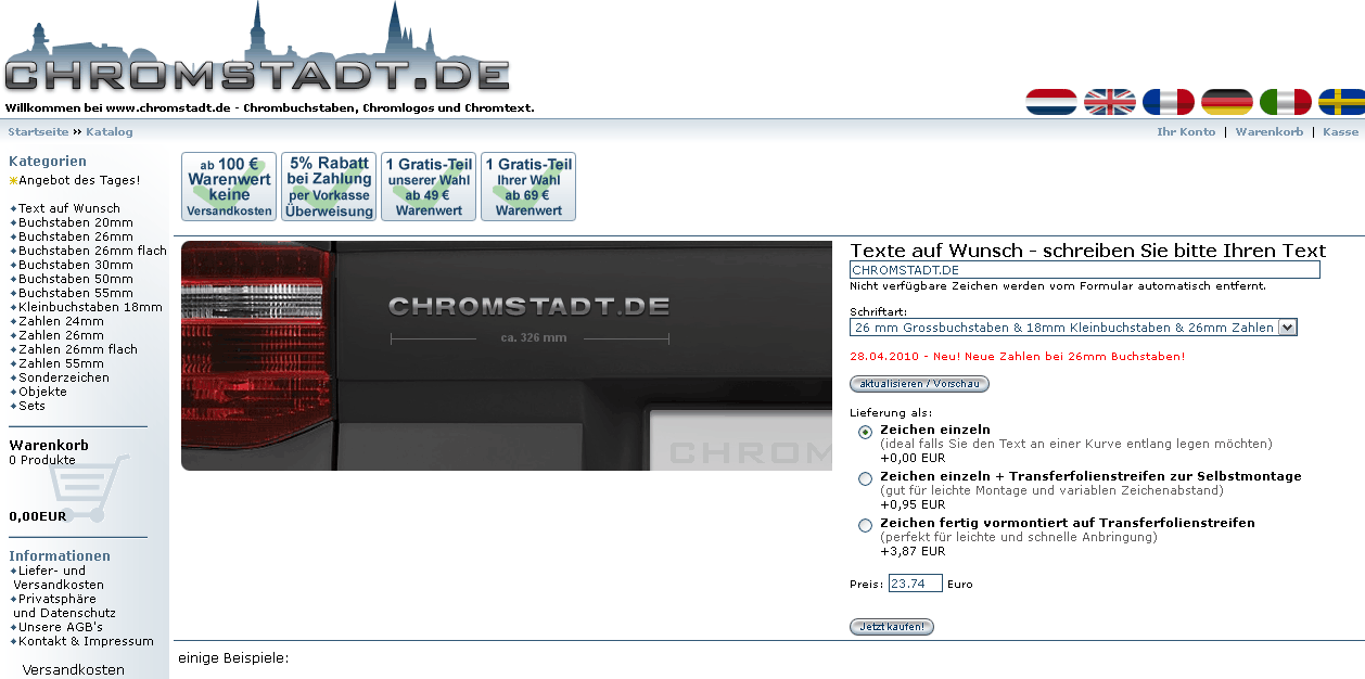 Chromstadt.de Screenshot