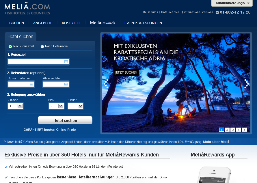 Melia Hotels Screenshot