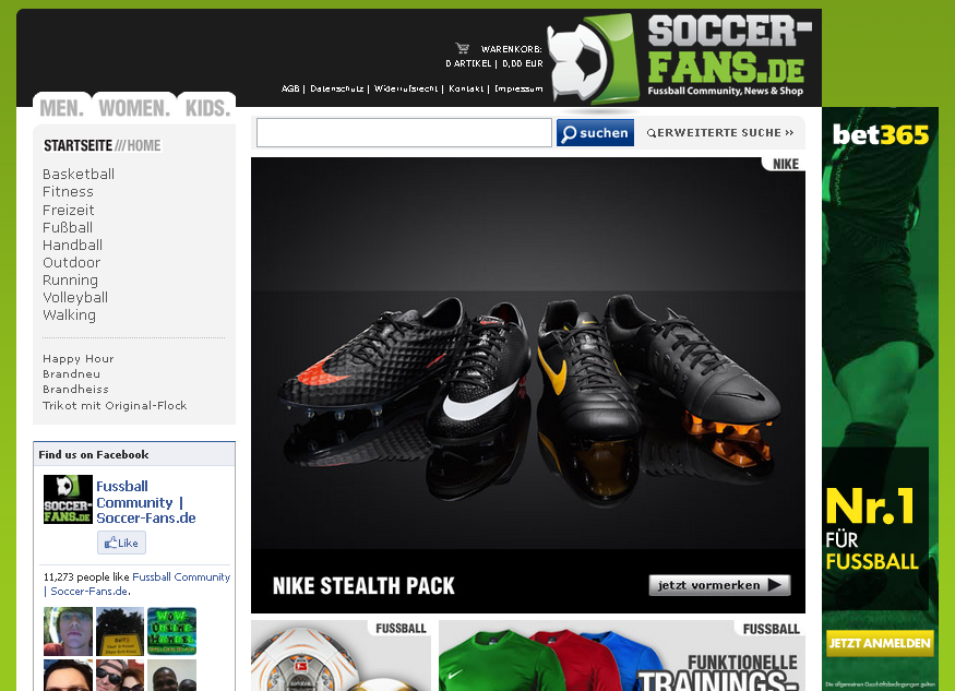 Soccer-Fans-Shop.de Screenshot