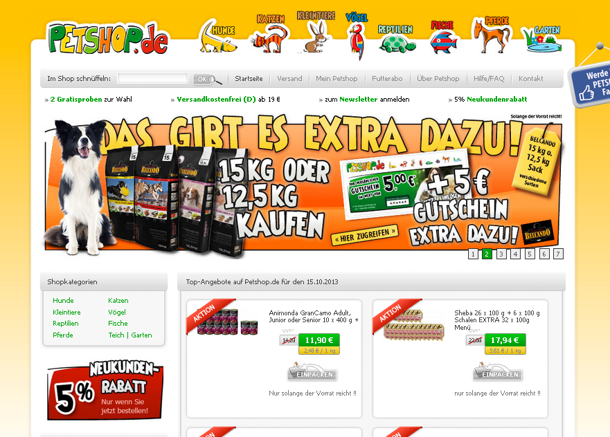 Petshop.de Screenshot