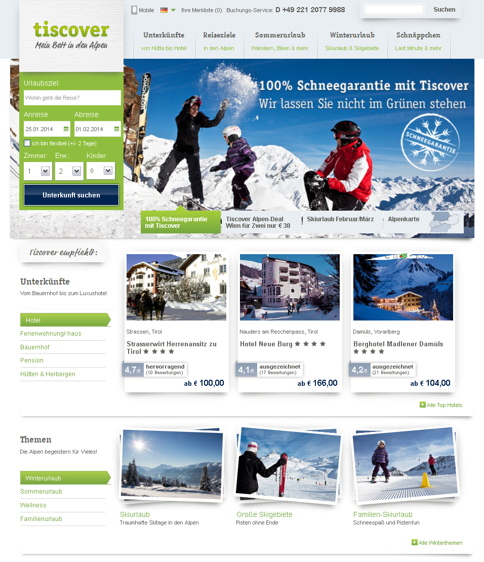 Tiscover Screenshot