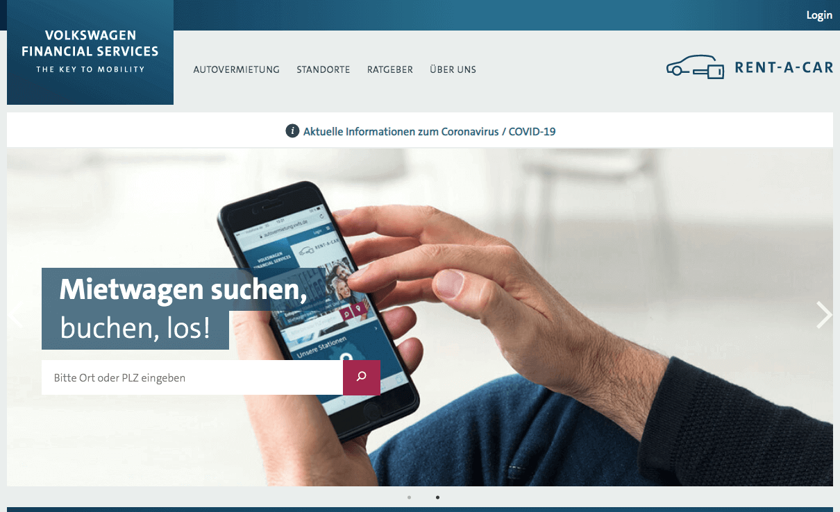 VW FS Rent-a-Car Screenshot
