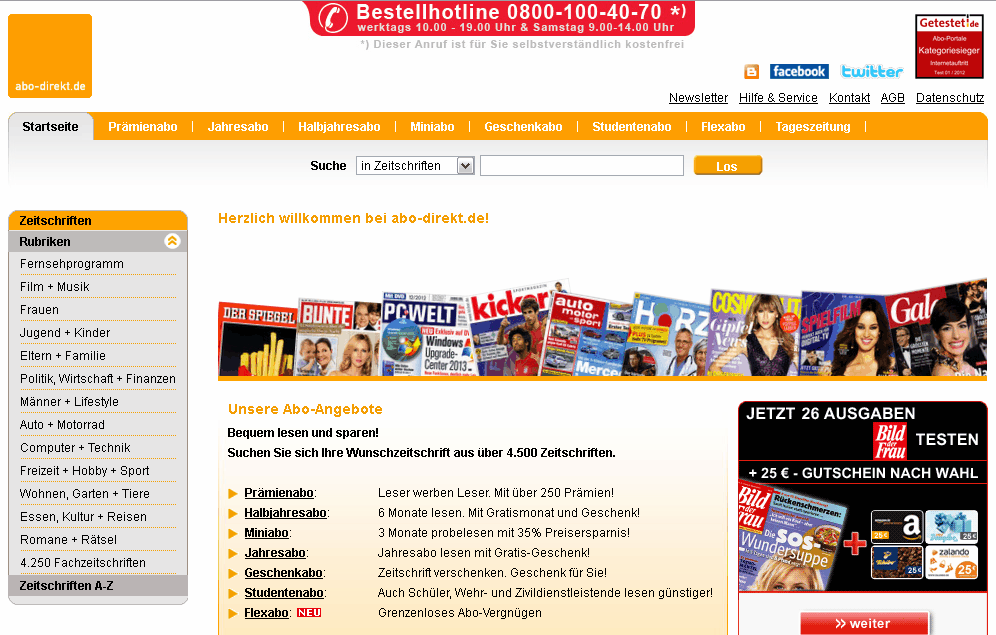 abo-direkt.de Screenshot