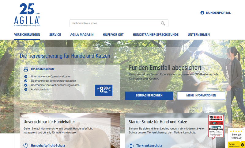 AGILA Versicherungen Screenshot