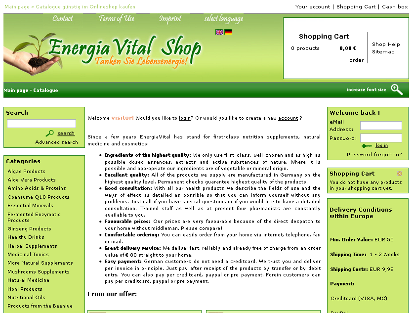 EnergiaVital-Shop Screenshot