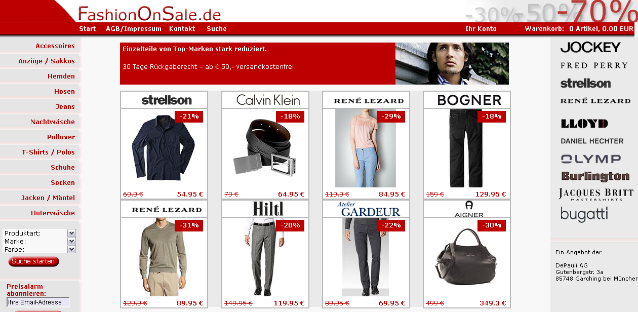 FashionOnSale Screenshot