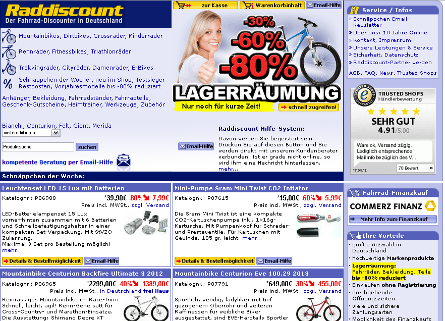 Raddiscount.de Screenshot