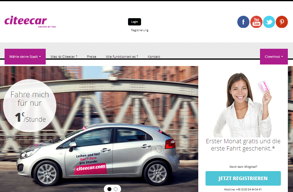 Citeecar Neukunde Screenshot