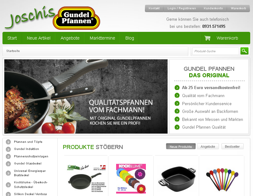 pfannen-joschi.de Screenshot