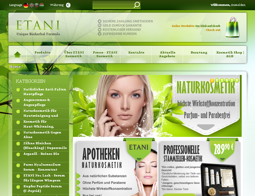 Etani Naturkosmetik Screenshot