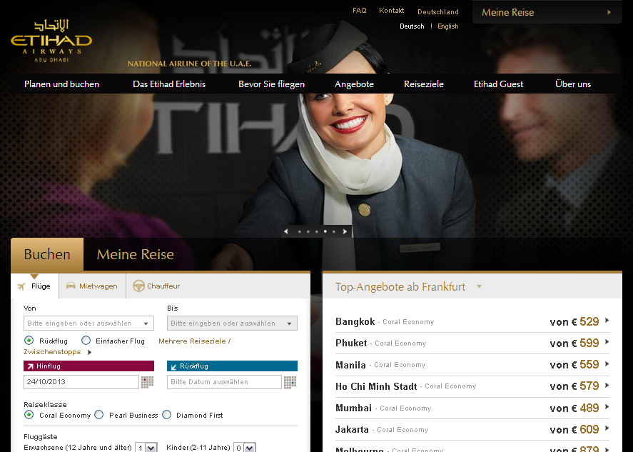 Etihad Airways Screenshot