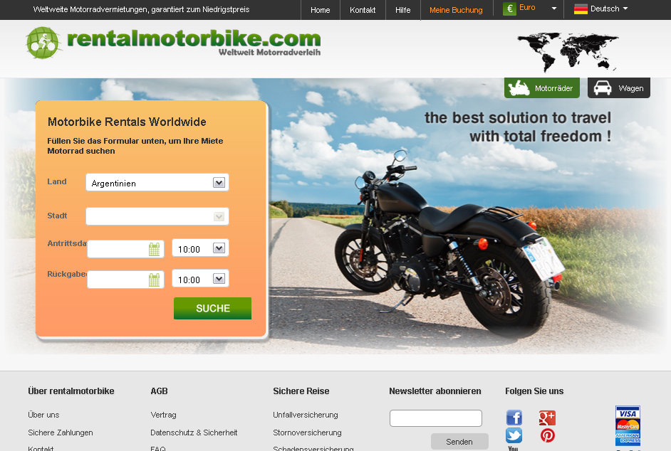 RentalMotorbike.com Screenshot