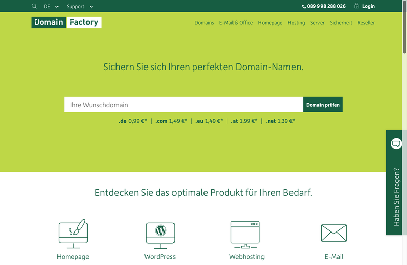 DomainFactory Screenshot