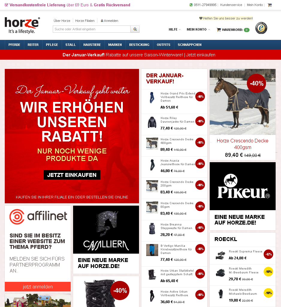 Horze.de Screenshot