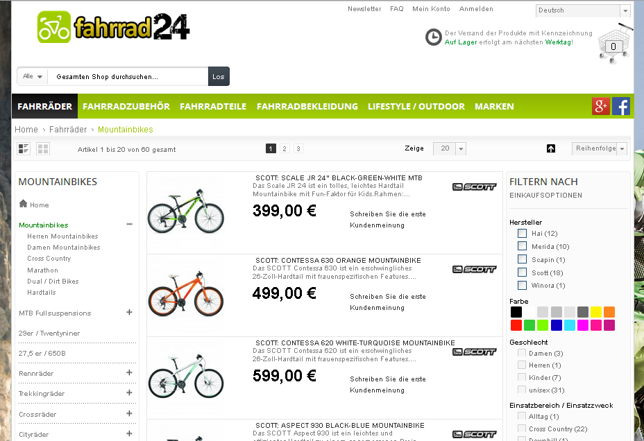 fahrrad24 Screenshot