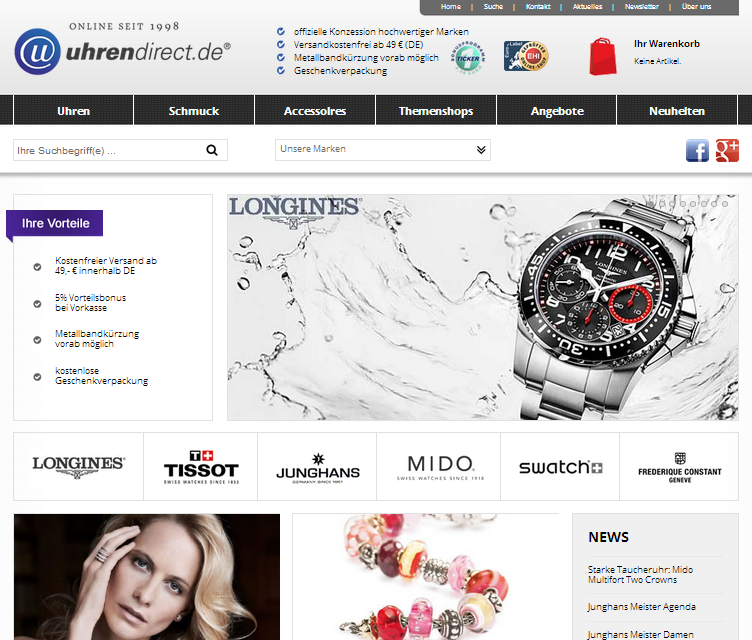 Uhrendirect Screenshot