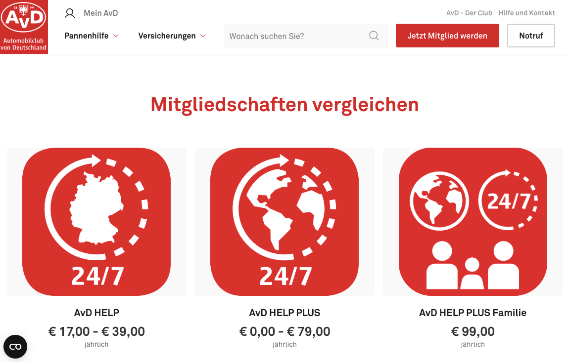 AvD - Automobilclub Screenshot
