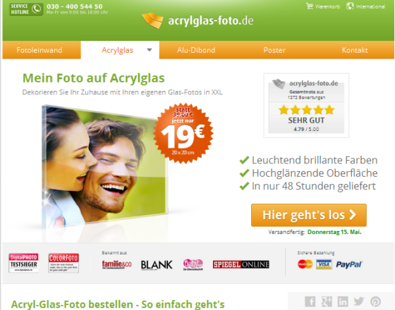 Acrylglas-Foto.de Screenshot