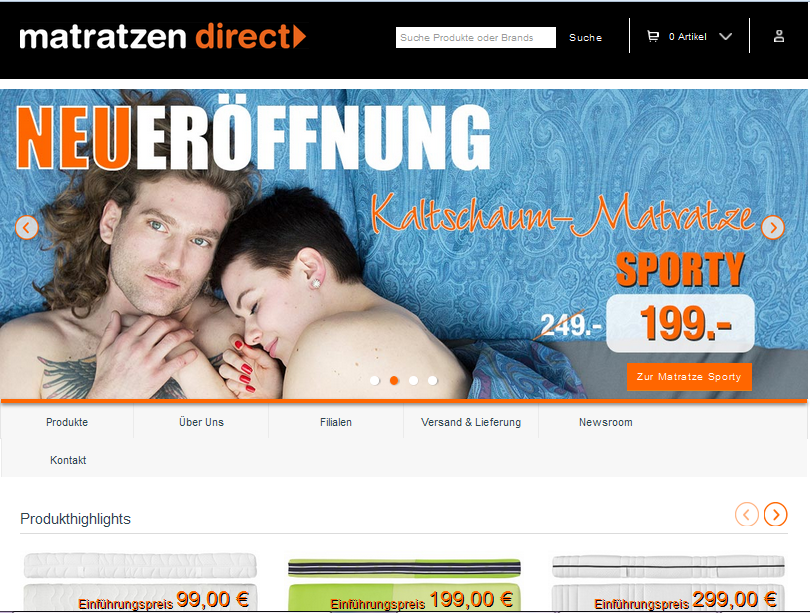 Matratzen Direct Screenshot