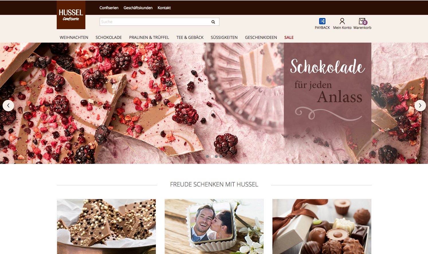 Hussel Confiserie Screenshot