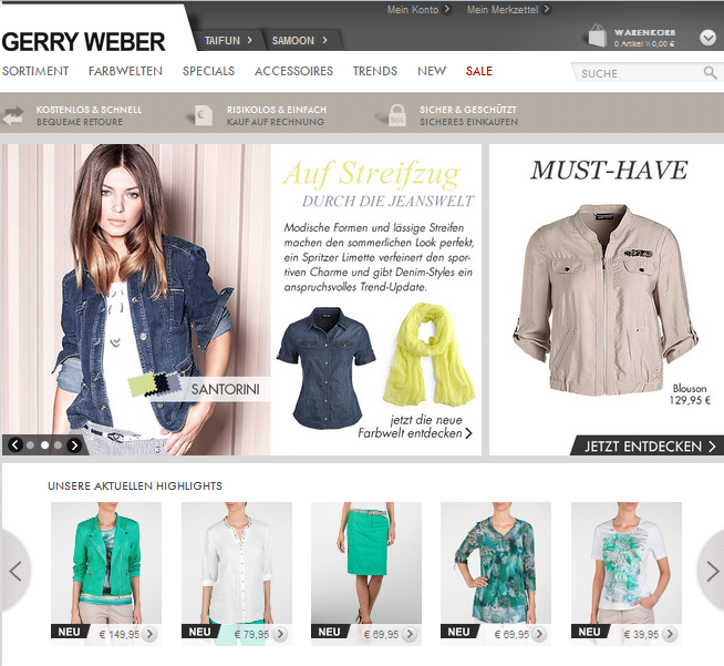 GERRY WEBER AT Screenshot