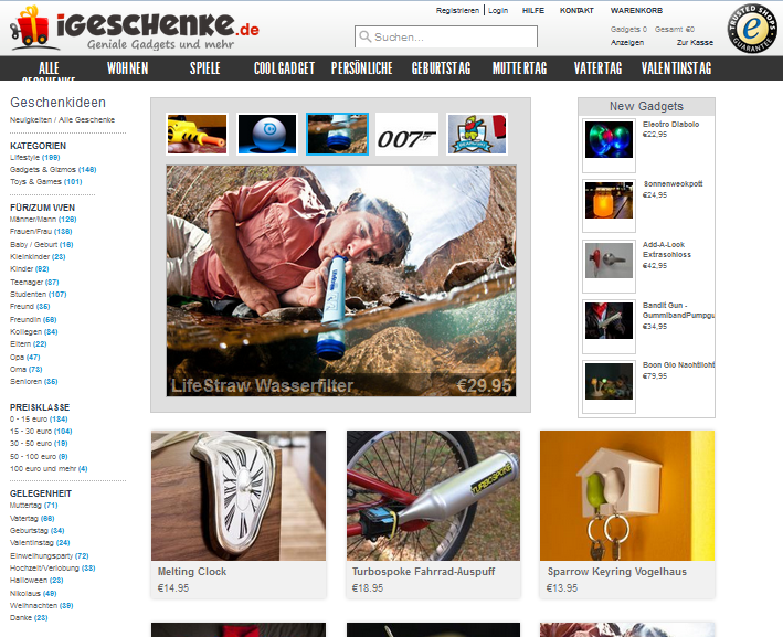 iGeschenke.de Screenshot