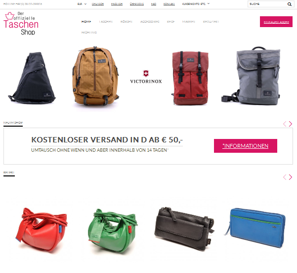 der-offizielle-taschen-shop.de Screenshot