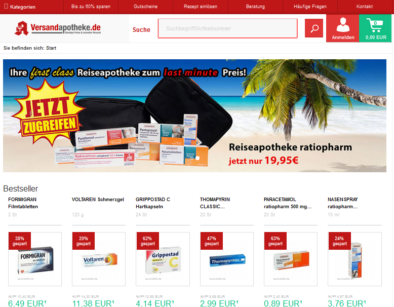 Versandapotheke.de Screenshot