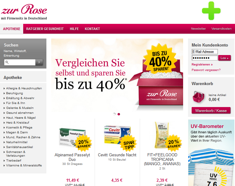Zur Rose AT Screenshot
