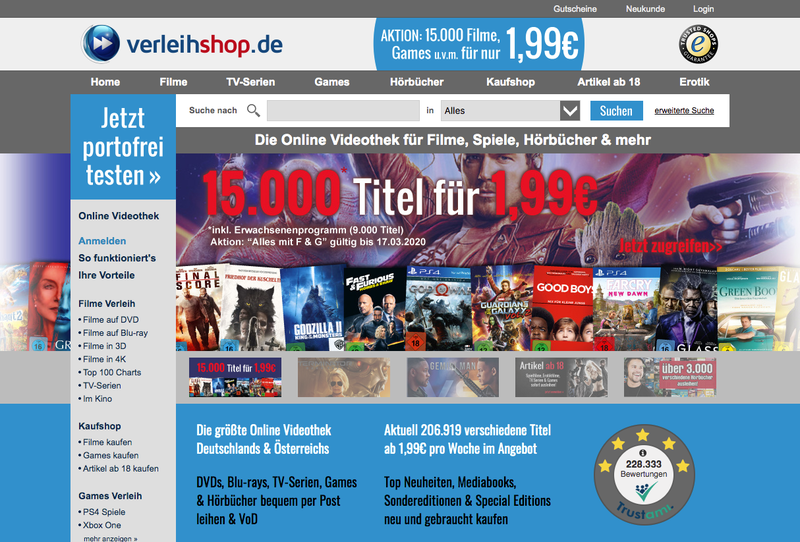 Verleihshop Screenshot