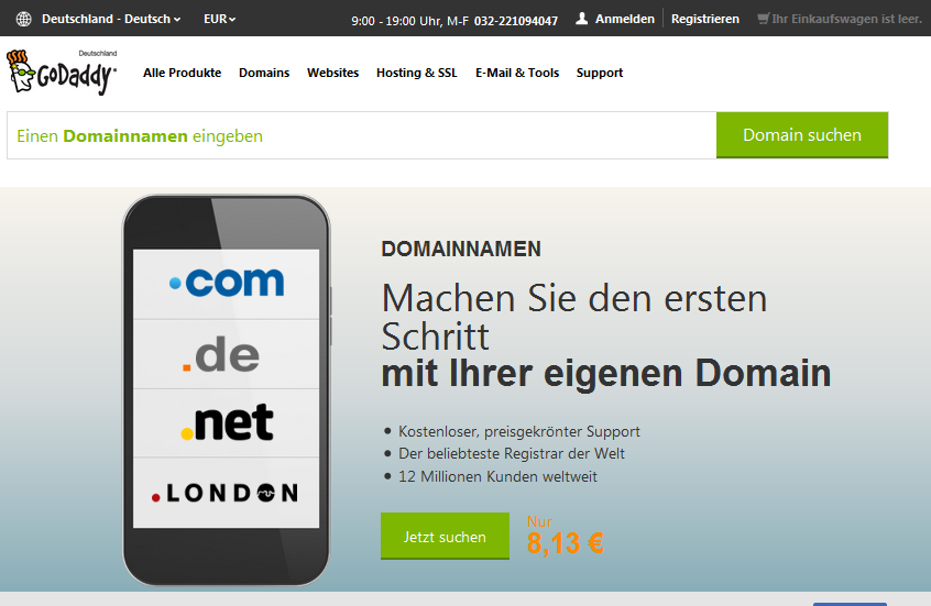 GoDaddy Screenshot